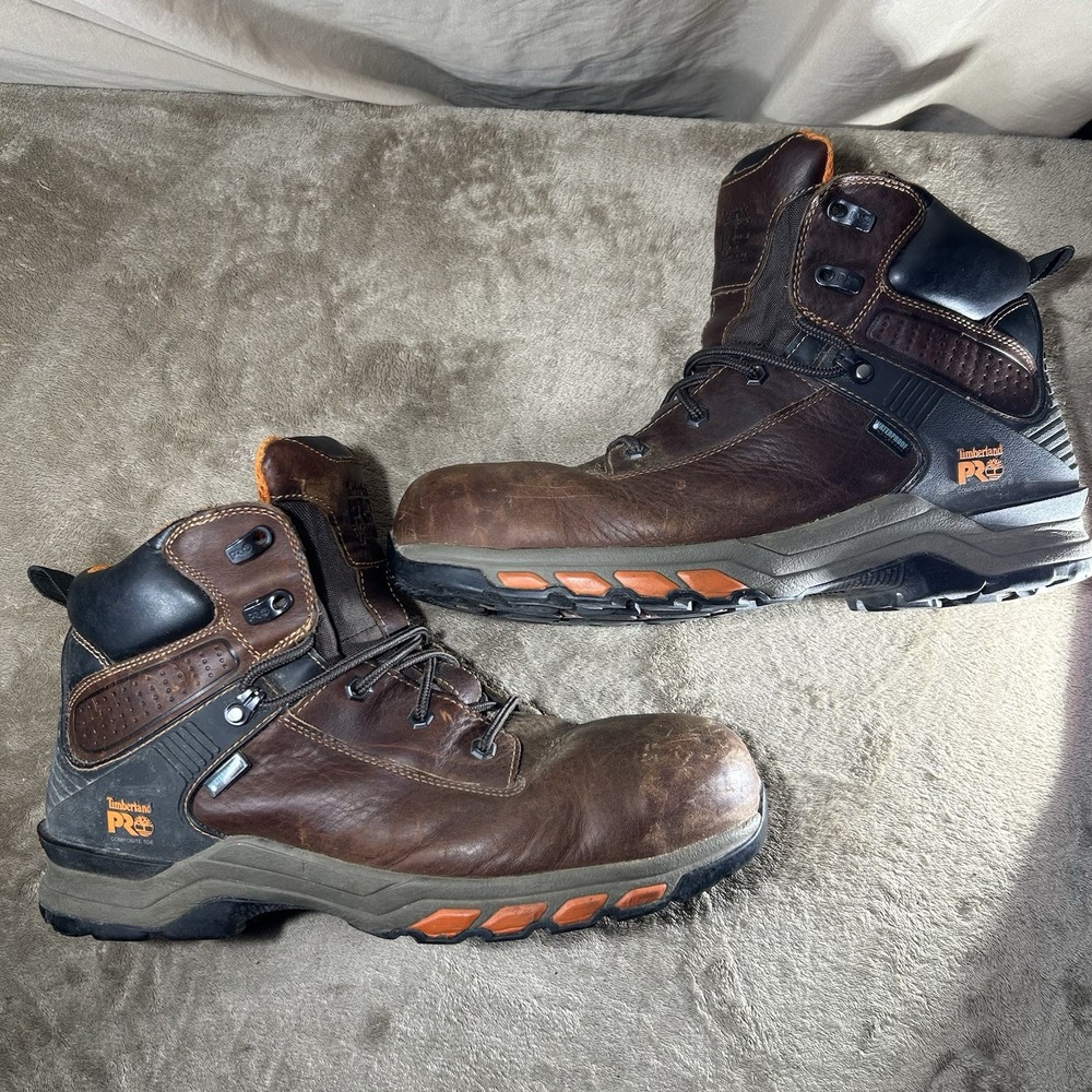 Timberland PRO Men's Size 12M Brown Leather Composite Toe Waterproof Work Boots